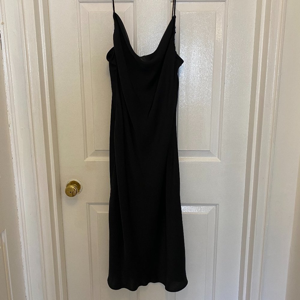 Zara Black Satin Effect Slip Dress